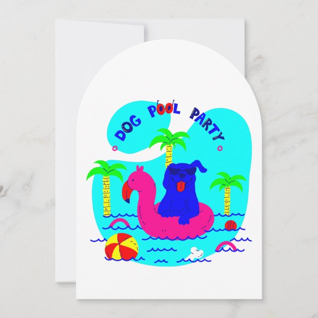Convite palmeiras de piscina de cachorro palmeiras flaming (Frente)