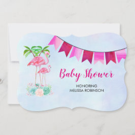 Convite Palmeiras Flamingo Rosa e Sucultivos Florais