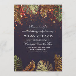 Convite Palms and String Lights Festa de aniversário de pr