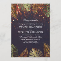 Palms and String Lights Festa de noivado de praia