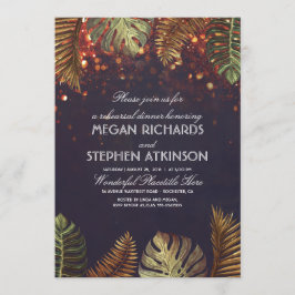 Convite Palms and String Lights Janto de ensaio em praia