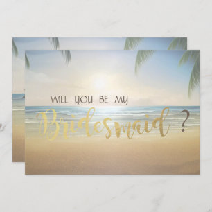 Convite Palms Sunset Beach Bridesmaid Card