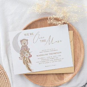 Convite Pampas boêmicas sobre o Chá de fraldas do Urso da 