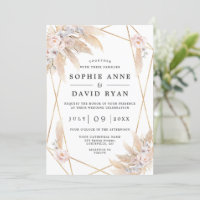 Pampas Florais Rosa Douradas Em Um Casamento