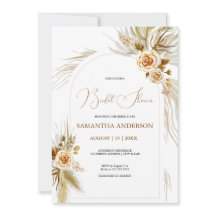 Pampas gramínea aquarela boho elegante Chá de pane