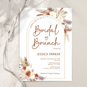 Convite Pampas Grass Arch Terracotta Boho Bridal Brunch