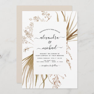 Convite Pampas Grass Bohemian Boho Invitation