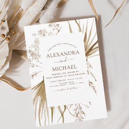 Convite Pampas Grass Bohemian Boho Invitation