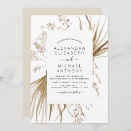 Convite Pampas Grass Bohemian Boho Invitation