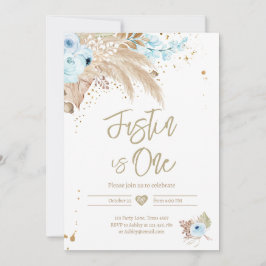 Convite Pampas Grass Boho QUALQUER Idade Raiz Russo Aniver