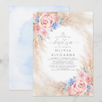 Pampas Grass Dusty Baptism Azul e Rosa