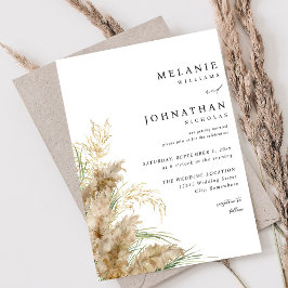 Convite Pampas Grass e Casamento Dourado 2