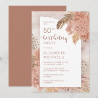 Pampas Grass Hydrangeas Blooms 50ª Festa de aniver