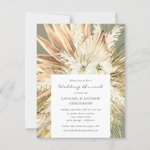 Convite Pampas Grass Modern Boho Casando Brunch Sage