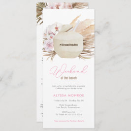 Convite Pampas Grass Neutrals Beach Weekend Bachelorette