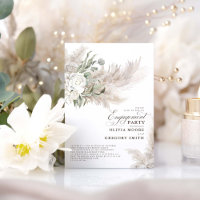 Pampas Grass Sage Greenery Festa de noivado Floral