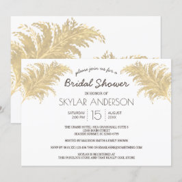 Convite Pampas Grass Tan De Casamento No Chá de panela Bra