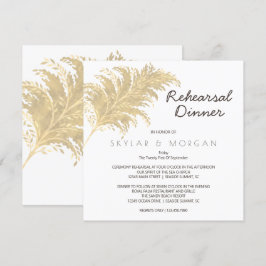 Convite Pampas Grass Tan De Casamento No Ensaio Branco