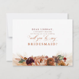 Convite Pampas Grass Terracotta Bridesmaid Proposta