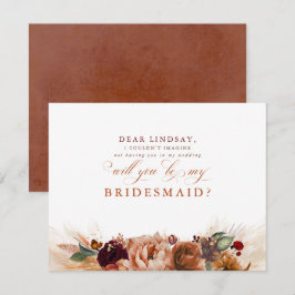 Convite Pampas Grass Terracotta Bridesmaid Proposta