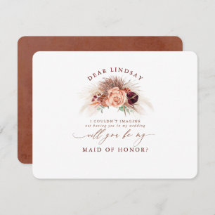 Convite Pampas Grass Terracotta Bridesmaid Proposta Invita