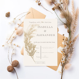 Convite Pampas Grass Wedding Invitation
