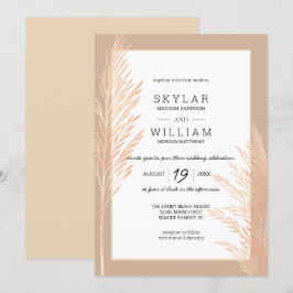 Convite Pampas Grass Wedding Watercolor