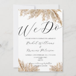 Convite Pampas Minimalistas Elegantes Que Fazemos Casament