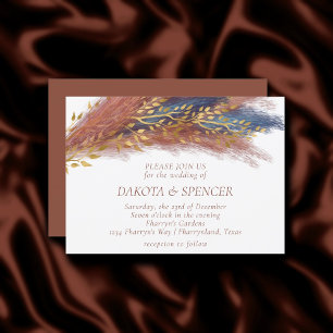 Convite Pampas Wildflower   Terra Cotta Paprika Wild Grass