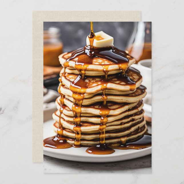 Convite Pancake Stack Com Xarope (Frente/Verso)