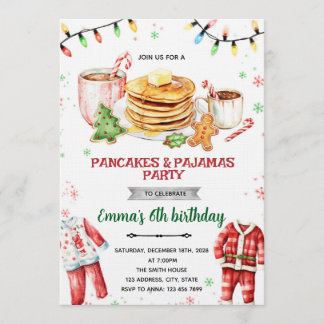 Convite Pancakes and Pajamas Christmas Invitation