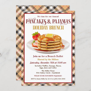Convite Pancakes e Pajamas Holiday Brunch