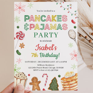 Convite Pancakes e Pijamas Aniversário de Natal