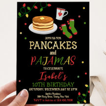 Pancakes e pijamas Aniversário de Natal
