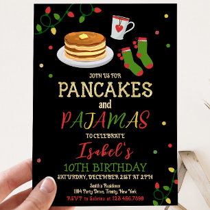 Convite Pancakes e Pijamas Aniversário de Natal