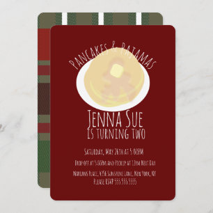 Convite Pancakes e pijamas Sleepover Girls   XADREZ