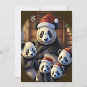 Convite Panda Bear Christmas