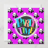 Panda branca; Neon Roxo, Preto e Branco