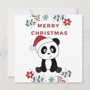 Convite Panda Christmas Snow Winter Animals Pandas Invitat