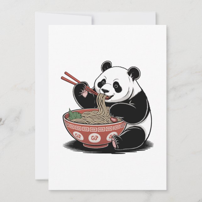 Convite Panda comendo marinheiros japonês estilo ukiyo-e r (Frente)