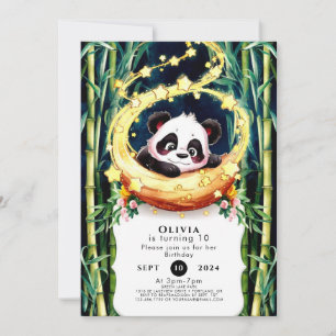 Convite Panda de Panda com Cor Magnética Simples