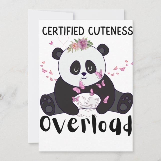 Convite Panda Engraçado Fofo  (Frente)