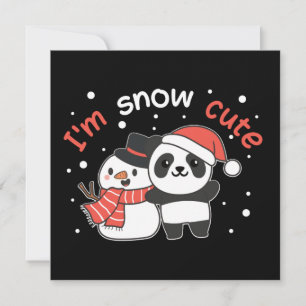 Convite Panda Eu Sou Neve Bonito Boneco de Neve Trocadilho
