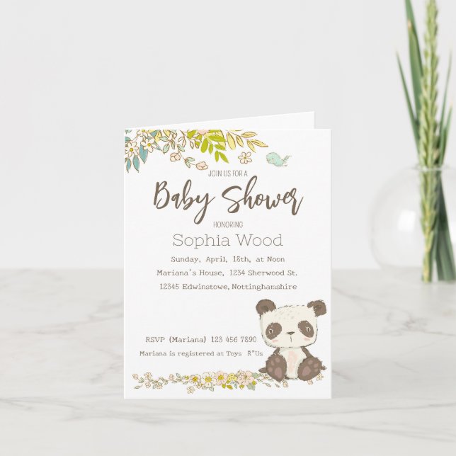 Convite Panda Invitation (Frente)