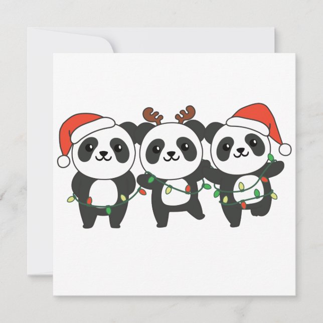 Convite Panda Natal Animais De Natal Pandas Fofos Invi (Frente)