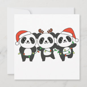 Convite Panda Natal Animais De Natal Pandas Fofos Invi