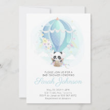 Panda no Chá de fraldas do Balão de Ar Quente