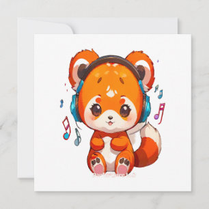 Convite Panda ouvindo música Kpop