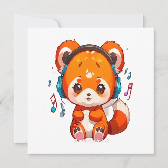 Convite Panda ouvindo música Kpop (Frente)