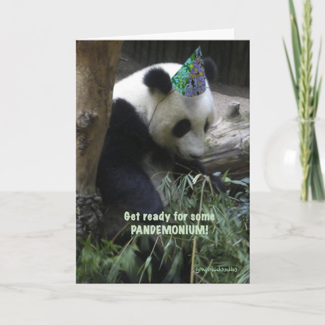 Convite Panda pandemonium birthday party invitation! (Frente)